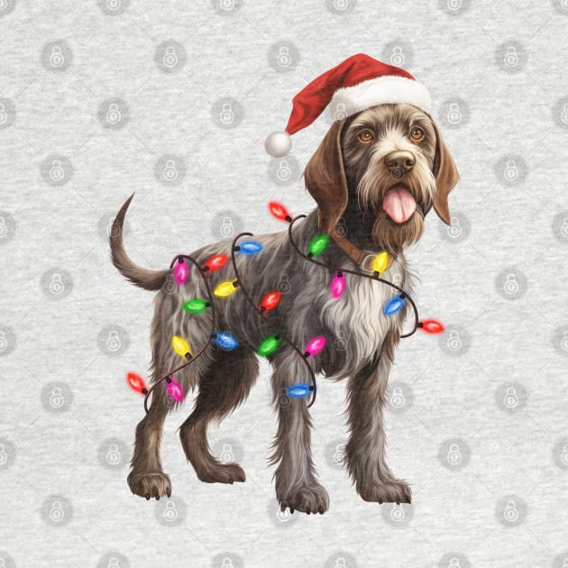 Christmas German Wirehaired Pointer by Chromatic Fusion Studio